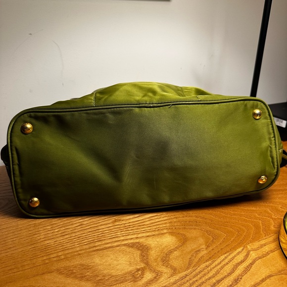 Prada Green Nylon Tote w/ Leather Trim - Picture 8 of 12